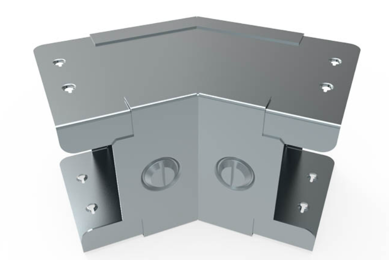 Unitrunk Quick Fix 100 x 50mm 2 Compartment 45° Internal Lid Bend - Pre Galvanised