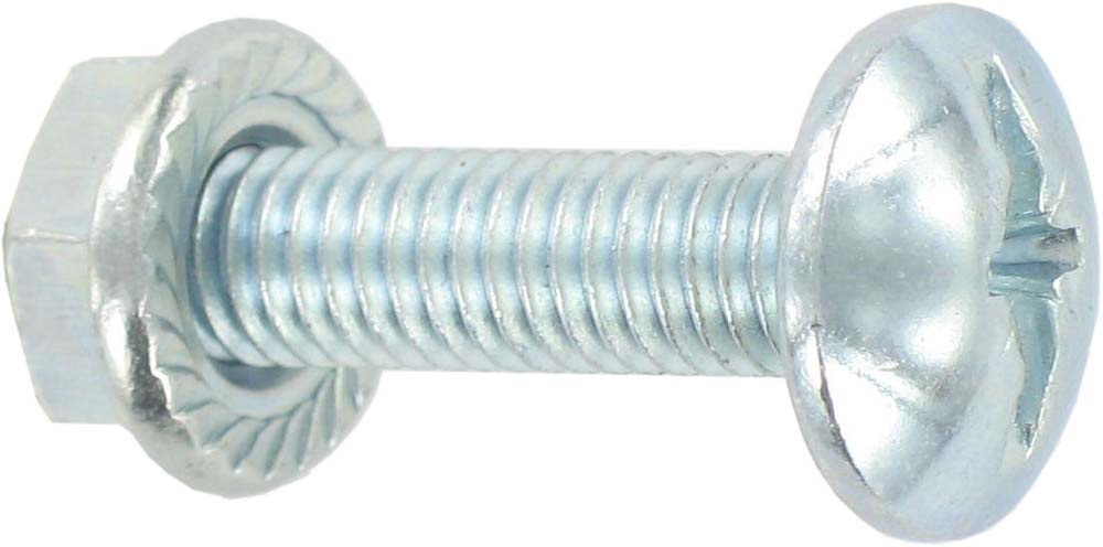 Deligo M6 x 25mm Pozi Head Tray/Roofing Bolt (Box of 200)