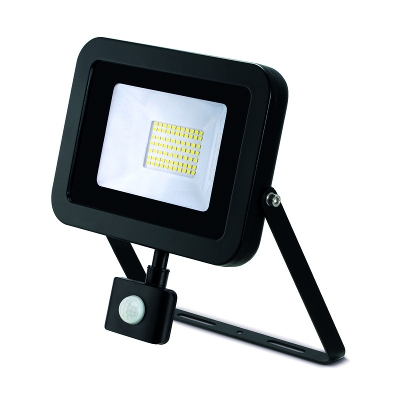 JCC 50W 4500lm IP65 LED Floodlight With PIR Black 4000K