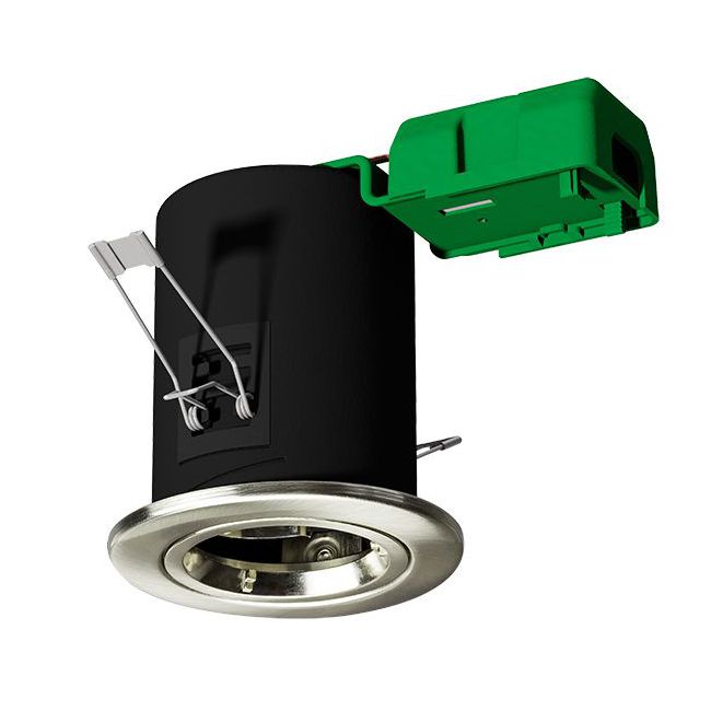 JCC 50W GU10 Fire Rated Fixed Downlight IP20 Brushed Steel