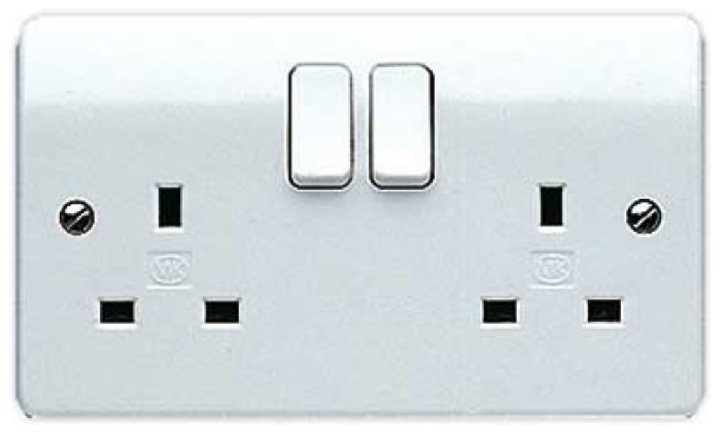 MK Logic Plus 2 Gang 13A Double Switched Socket White
