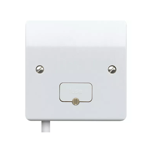 MK Logic Plus 1 Gang 13A Unswitched Fused Spur Unit FCU White