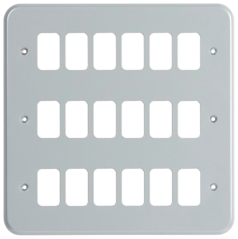 MK Grid 18 Gang Grid Front Plate Metal