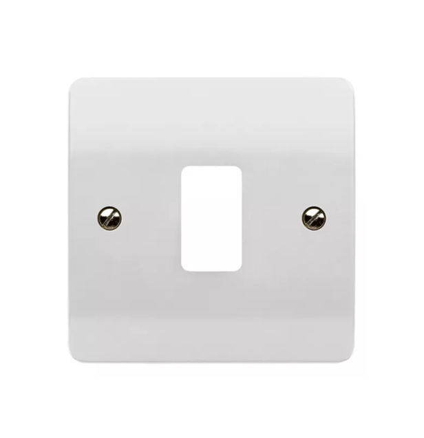 MK Grid 1 Gang Grid Front Plate White