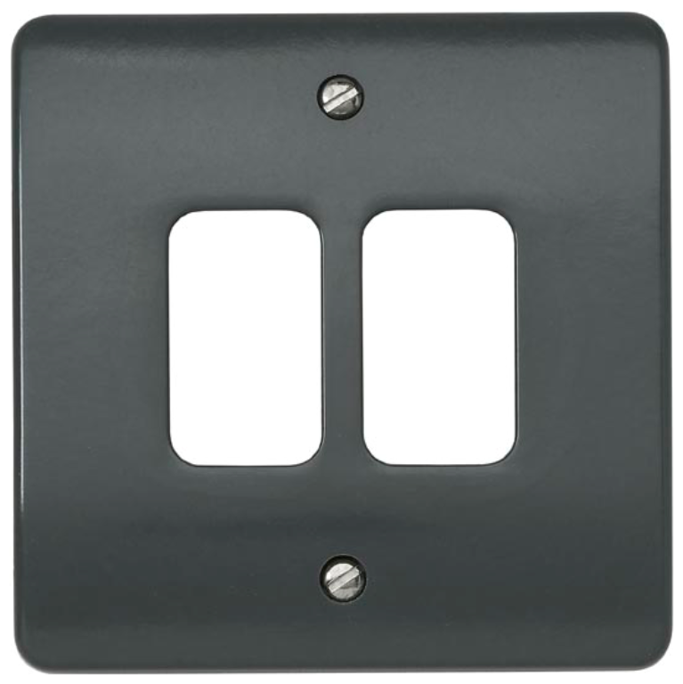 MK Grid 2 Gang Grid Front Plate Graphite