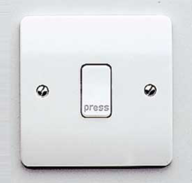 MK Logic Plus 1 Gang 1 Way Retractive Press Switch White
