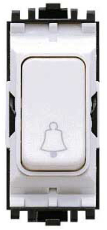 MK Grid 10A 2 Way SP Retractive 'Bell' Switch Module White