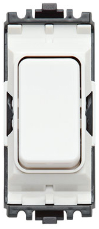 MK Grid 20A 1 Way DP Switch Module White