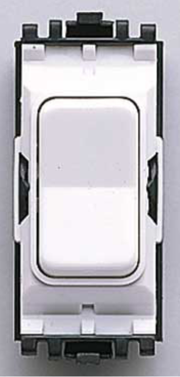 MK Grid 10A 2 Way Centre Off SP Retractive Switch Module White