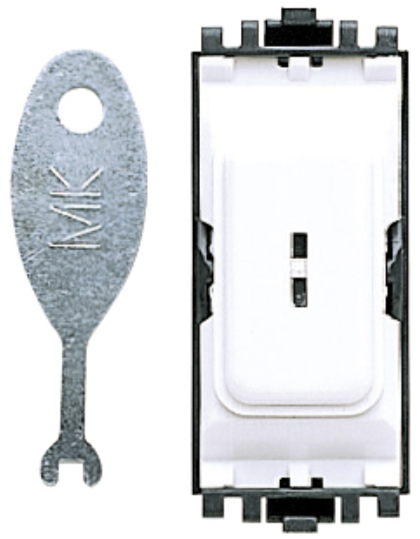 MK Grid 20A DP Key Switch Module White