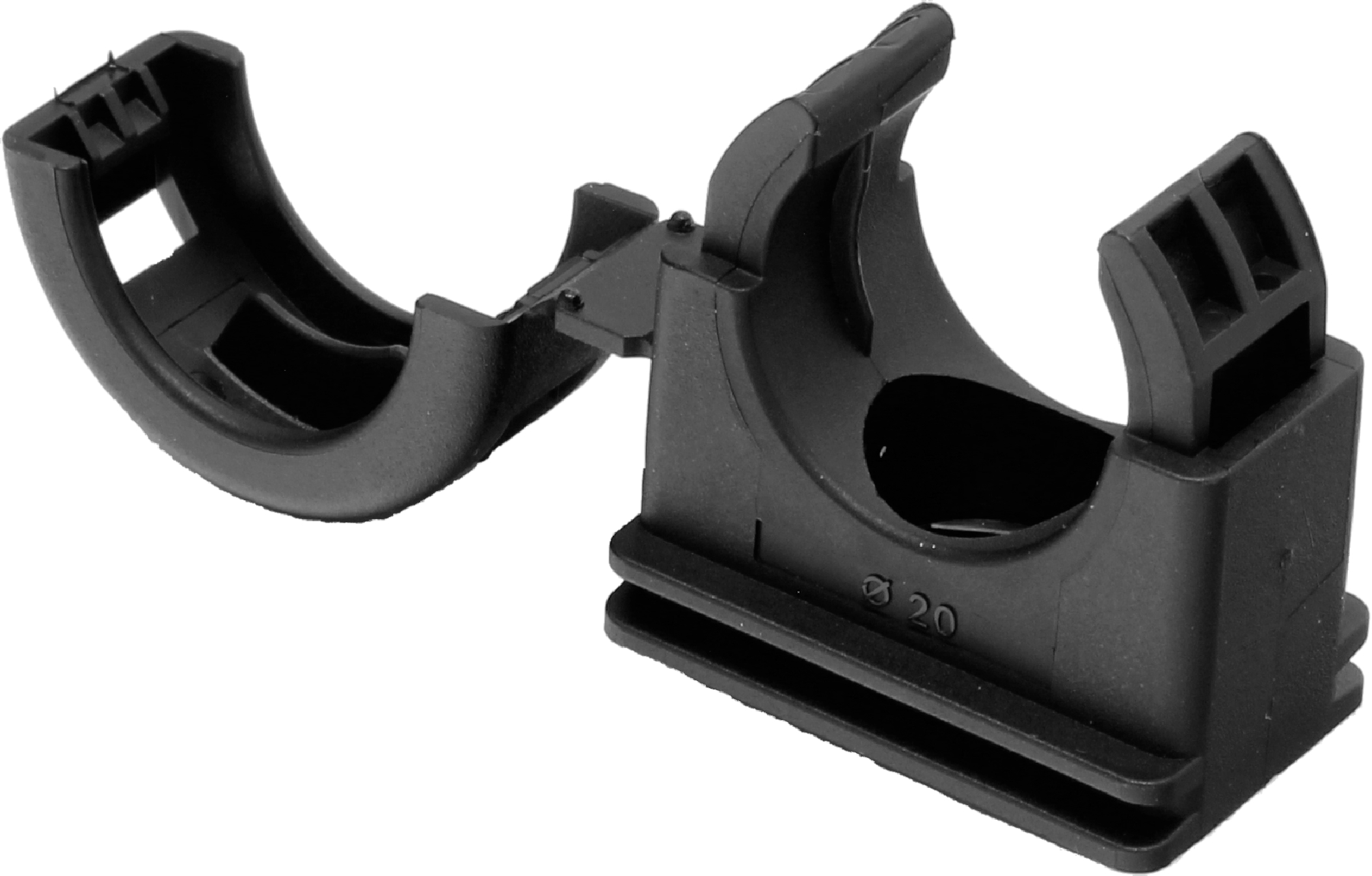 Koreflex 20mm Conduit Hinged Lided Clip Black