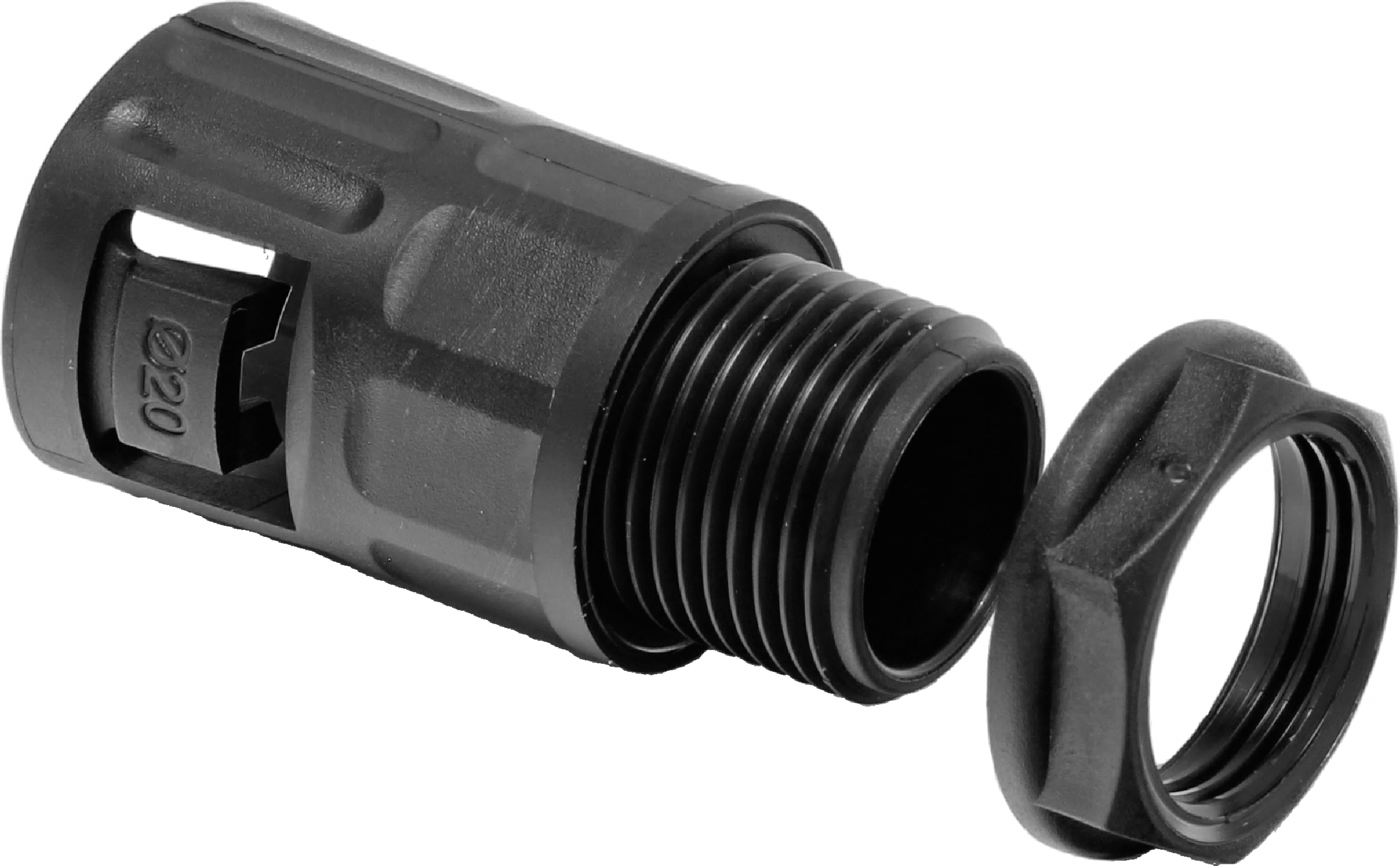 Koreflex 25mm Threaded Conduit Adaptor Black IP66
