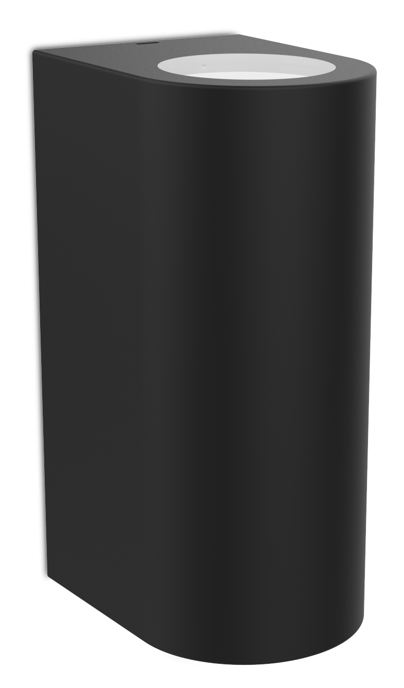 Kosnic Komi Round Twin GU10 Non Corrosive Up/Down Wall Light Black