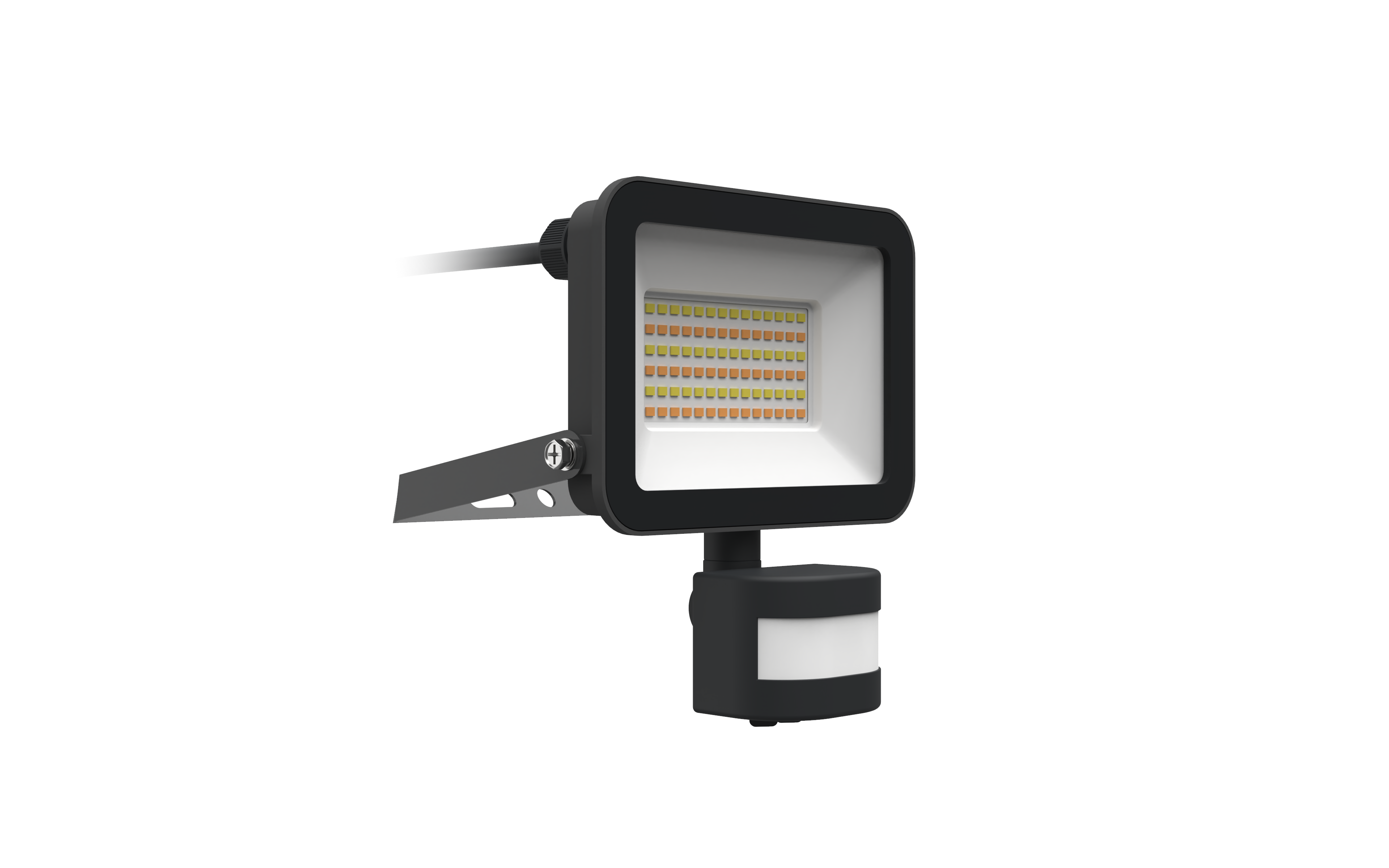 Kosnic Rhine III 10W 1100/1150lm LED Floodlight with PIR Black 3000/4000/6500K