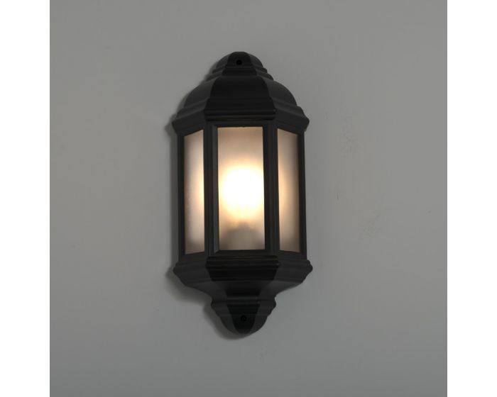 KSR 26W E27 Half Lantern Black IP44