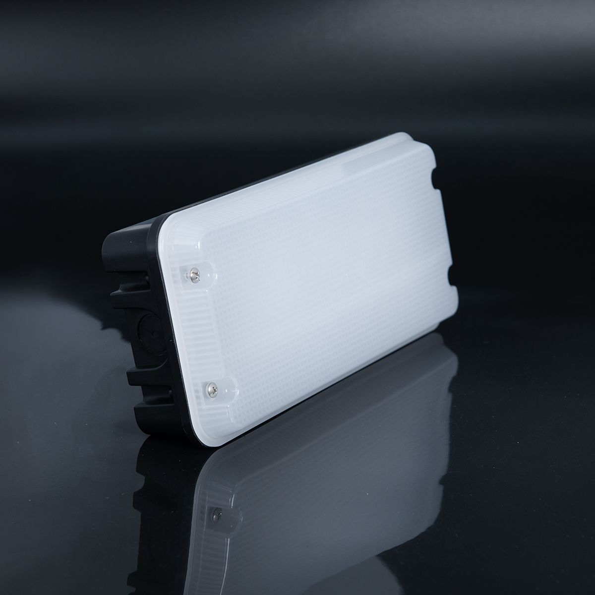 KSR Monda 7w 4000K 336lm LED Bulkhead Black with Opal Diffuser