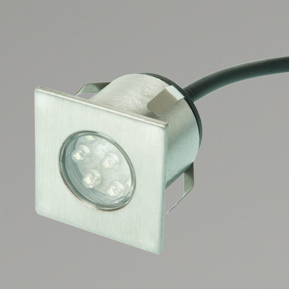 KSR Montoro 0.8w Square Recessed LED Stainless Steel Decking Light 3000k