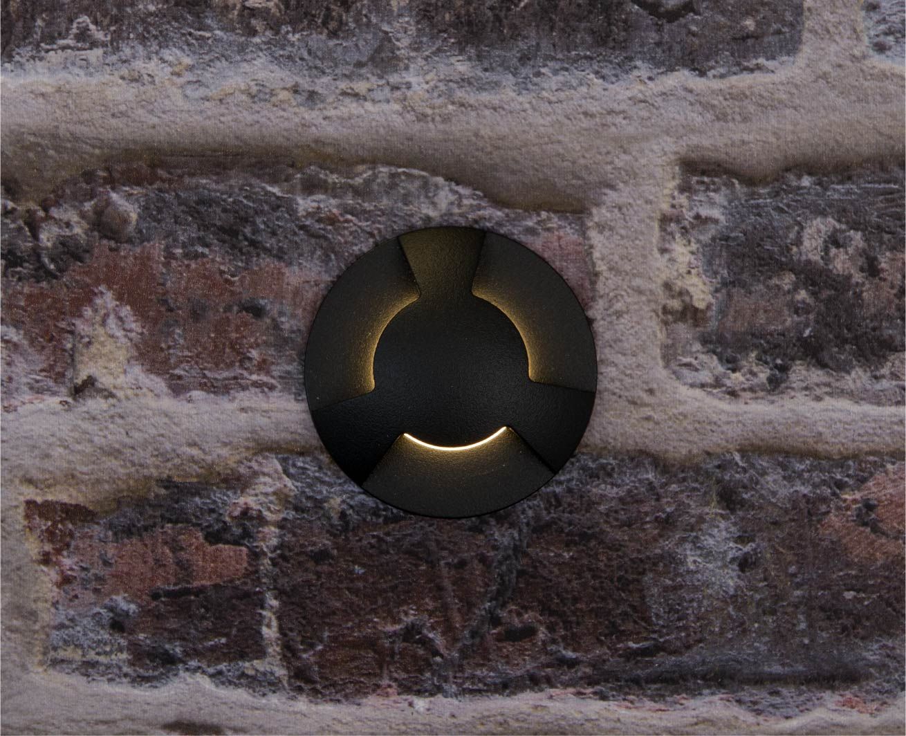 KSR Villas Mini 3W LED Three Way Black Wall/Ground Light 3000K