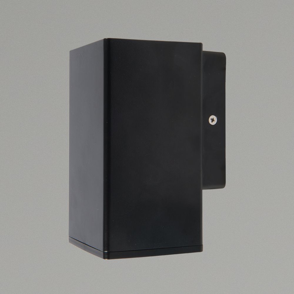 KSR Norcia 9W GU10 IP65 Square Black Wall Light Black (Lamp not Included)