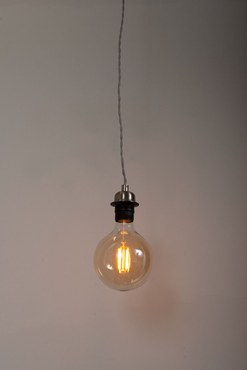 KSR Carlota Single E27 Glass Pendant Satin Chrome