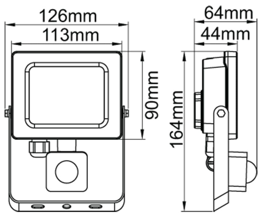 KSR Siena 10W CCT Selectable IP65 LED Floodlight with PIR Black | 4
