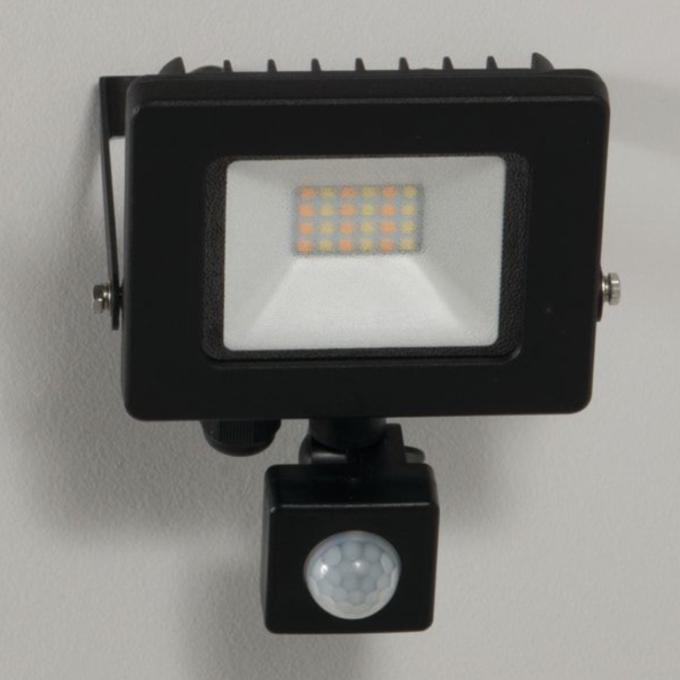 KSR Siena 10W CCT Selectable IP65 LED Floodlight with PIR Black | 1
