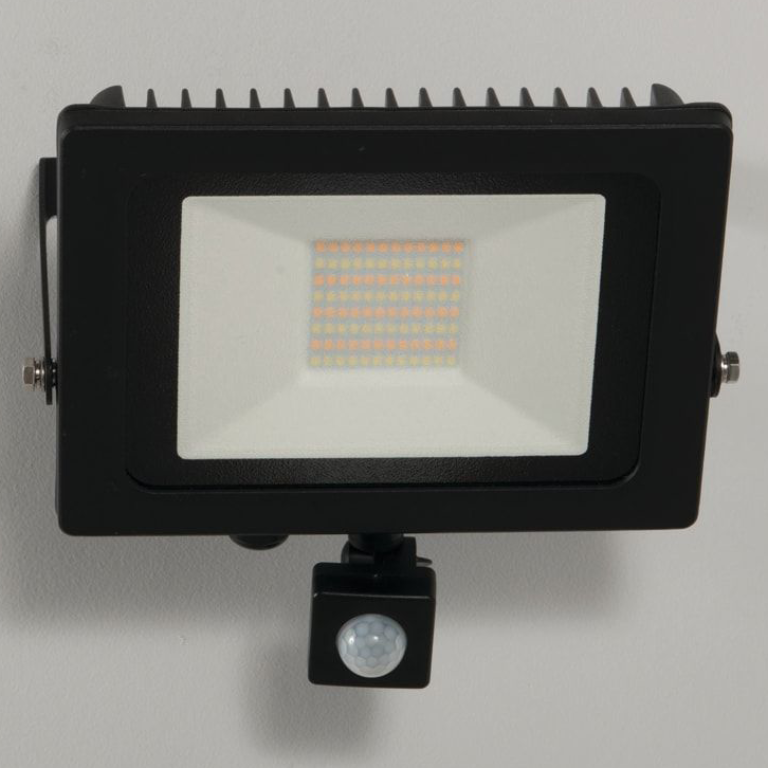 KSR Siena 50W CCT Selectable IP65 LED Floodlight with PIR Black | 1