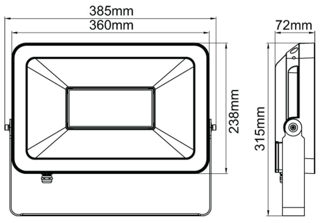 KSR Siena 150W 13250lm IP65 LED Floodlight Black 4000K Cool White | 3