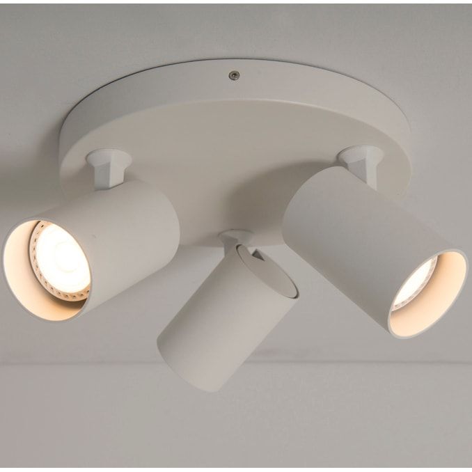 KSR Sofia GU10 Triple Circular Plate Spotlight White