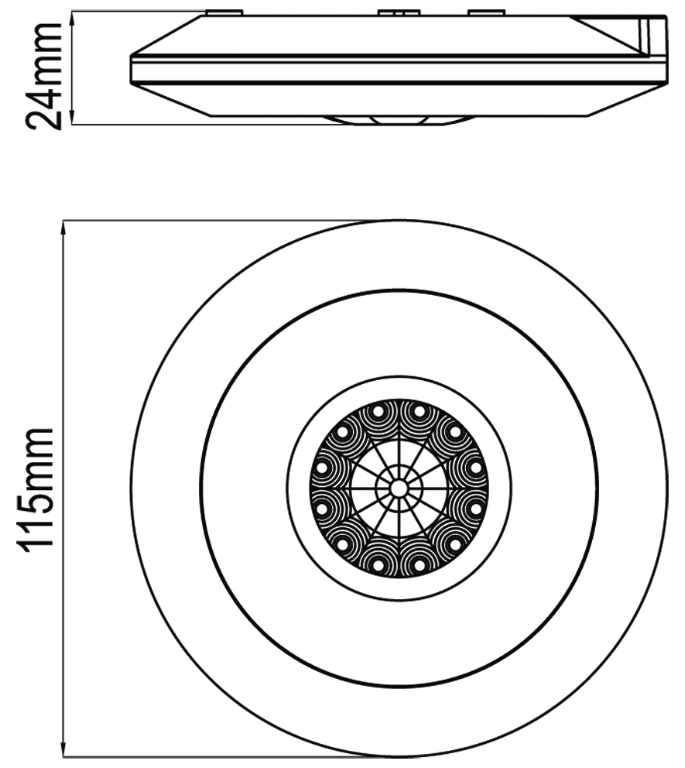 KSR 360 Degree 6 Metre Ceiling Surface Mount PIR Sensor IP20
