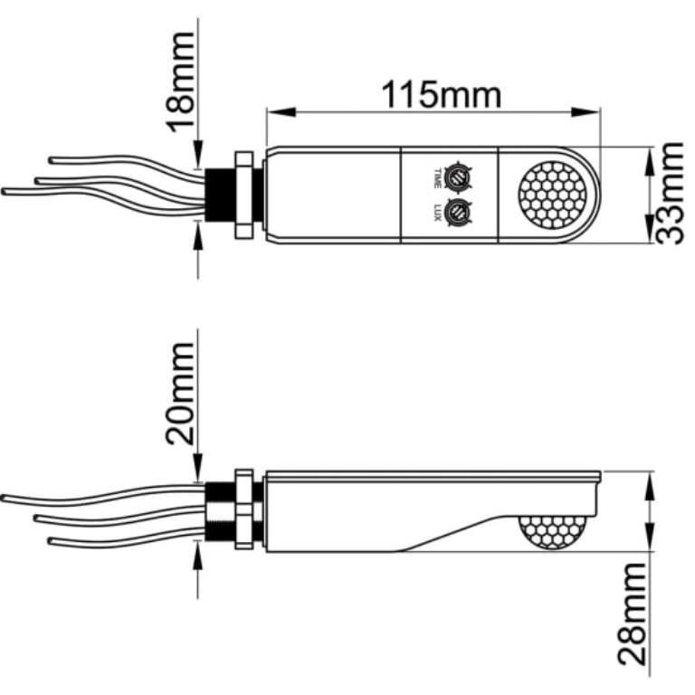 KSR 240V 360 Degree Batten Mounted PIR White IP65
