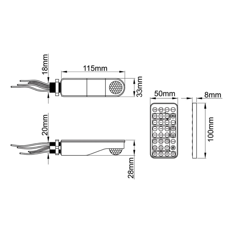 KSR 240V 360 Degree Batten Mounted PIR With Remote White IP65
