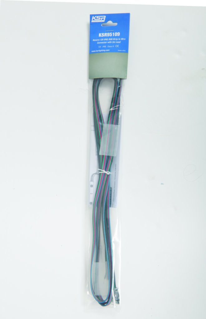 KSR Navara 12v IP65 RGB Strip to Wire Connector with 3m lead