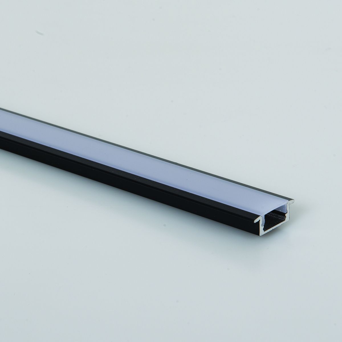 KSR Navara 1m Slim Recessed Profile Bar Black with Opal Diffuser