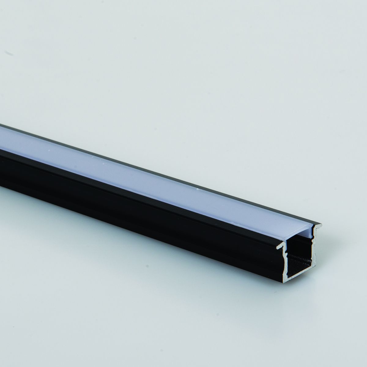 KSR Navara 1m Deep Recessed Profile Bar Black with Opal Diffuser
