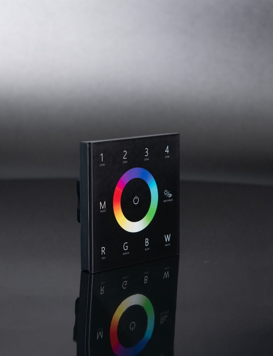 KSR Navara RGB Colour 240v Dimming Wall Panel Black