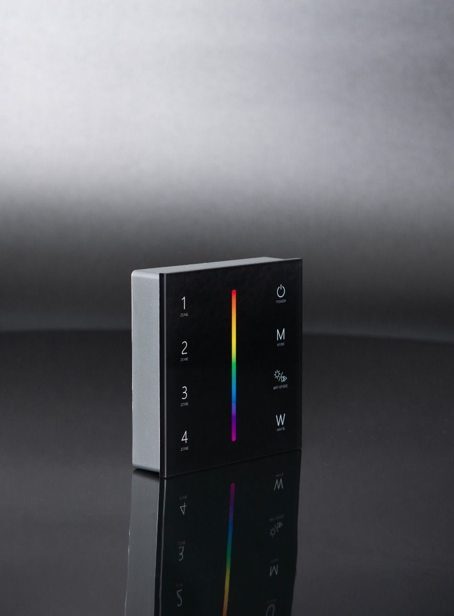 KSR Navara RGB+RGBW Colour Battery Dimming Wall Panel Black