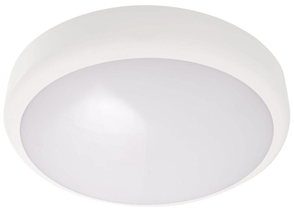 KSR 800lm 12W LED Emergency Bulkhead With Microwave Sensor White IP54 4000K