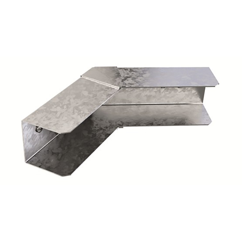 Trench 50 x 50mm Lighting Trunking 45° Bend Internal Lid - Pre Galvanised