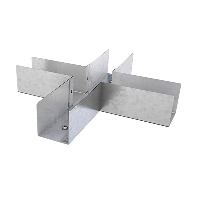 Trench 50 x 50mm Lighting Trunking 4 Way Intersection - Pre Galvanised