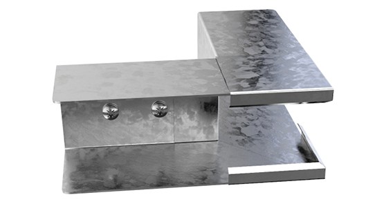 Trench 50 x 50mm Lighting Trunking 90° Bend External Lid - Pre Galvanised