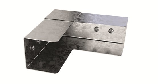 Trench 50 x 50mm Lighting Trunking 90° Bend Internal Lid - Pre Galvanised