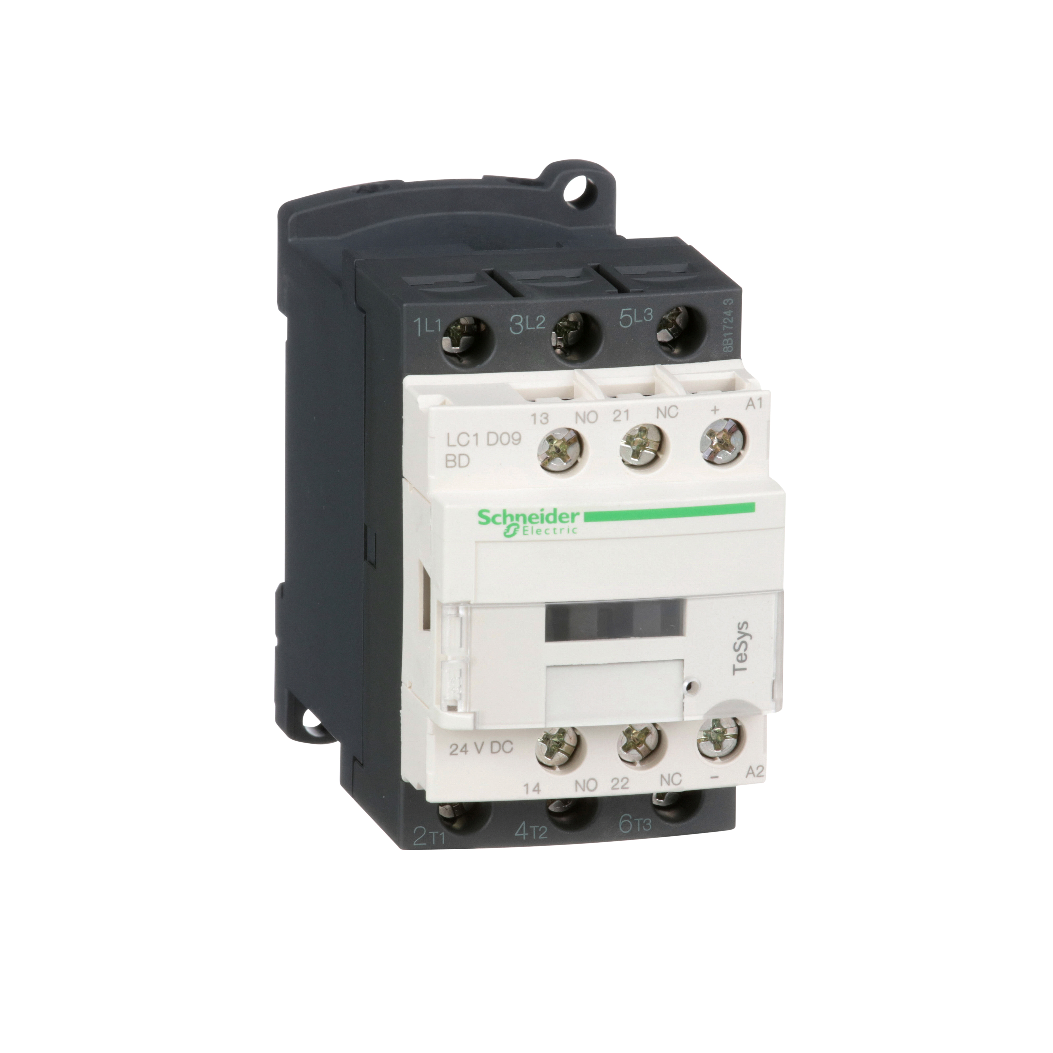 Schneider TeSys Deca 9A 3 Pole Contactor 3 NO Contacts 24V DC Coil