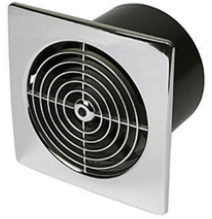 Manrose Lo Profile 100mm Extractor Fan Slimline with Timer - Chrome