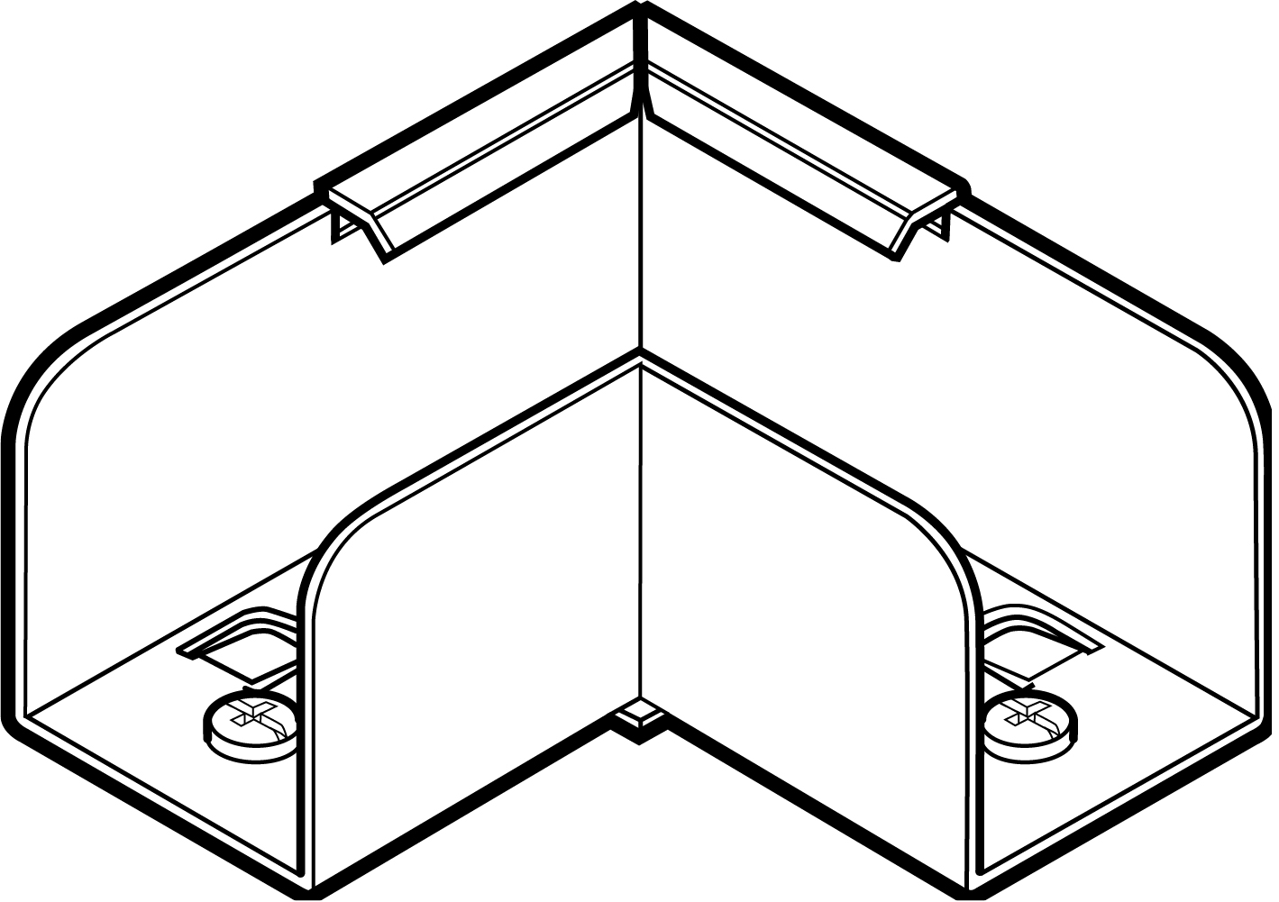 Legrand 50 x 50mm Lighting Trunking 90° Top Lid Bend - Pre Galvanised