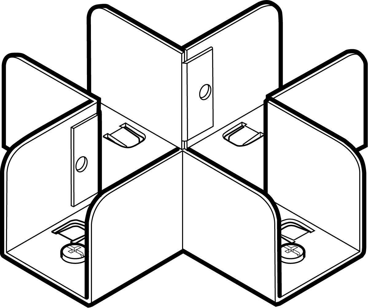 Legrand 50 x 50mm Lighting Trunking 4 Way Intersection - Pre Galvanised