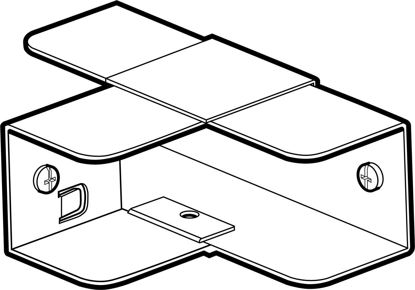 Legrand 50 x 50mm Lighting Trunking Internal Lid Tee - Pre Galvanised