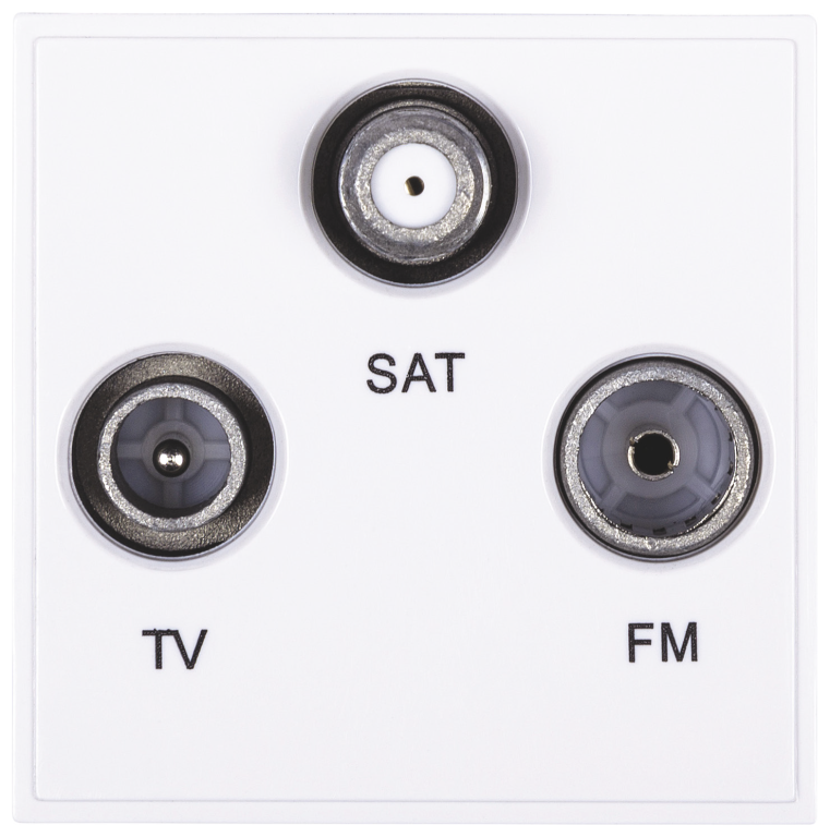 Niglon Triplex TV/FM/SAT Socket White