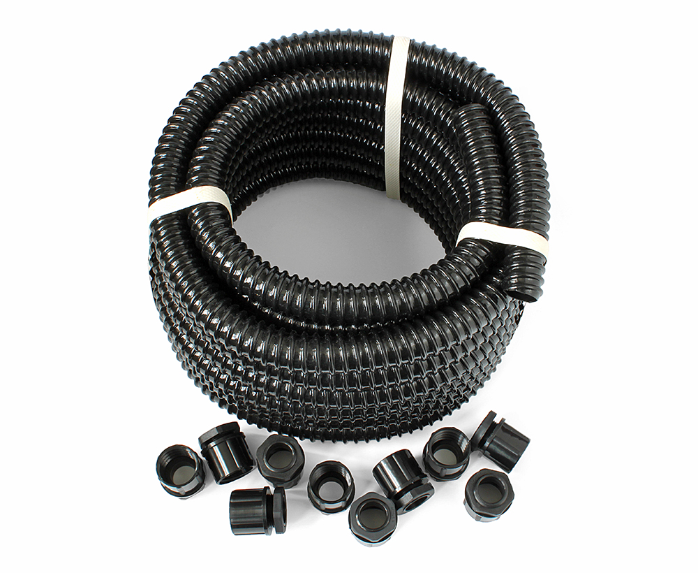 Term Tech Premflex 25mm Spiral Conduit Contractor Pack (10m Conduit + 10 Glands) Black