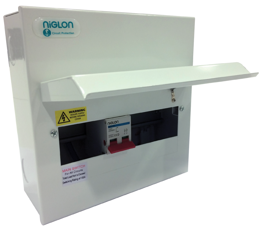 Niglon 8 Way 100A Main Switch Metal Consumer Unit
